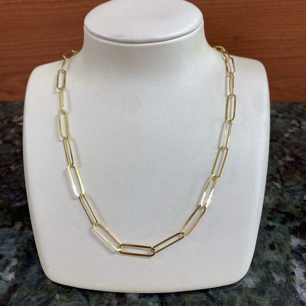 Sterling silver gold plated paperclip chain